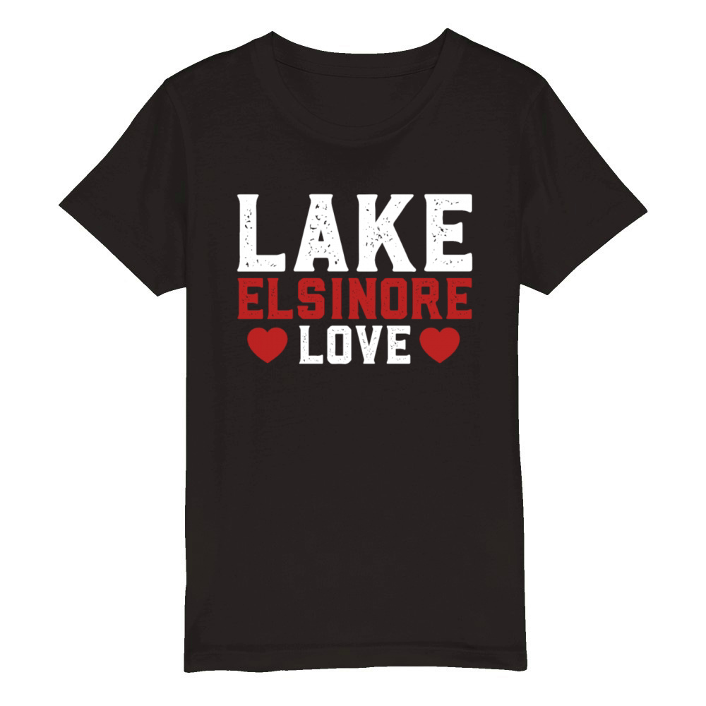 LAKE ELSINORE LOVE California Fan Lake Elsinore Organic Kids Crewneck T-shirt