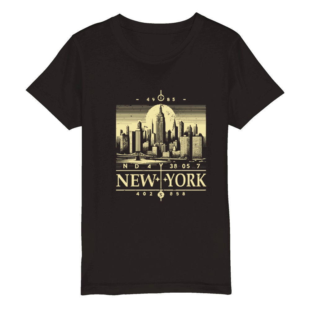 Retro New York City Vintage NY Graphic Tee Organic Kids Crewneck T-shirt