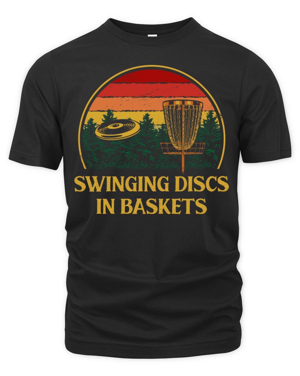Swinging Discs in Baskets Disc Golf Sayings Golfer Organic Unisex T-shirt