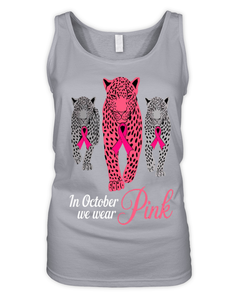 Leopard Cats Wearing PInk Ribbons Organic Women's Tank Top