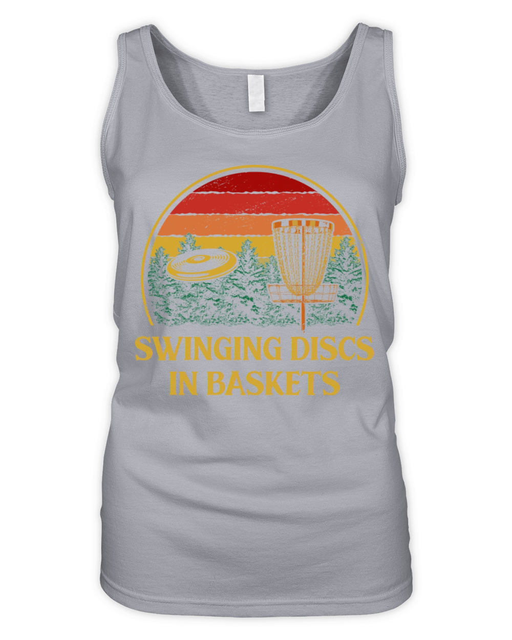 Swinging Discs in Baskets Disc Golf Sayings Golfer Organic Women's Tank Top