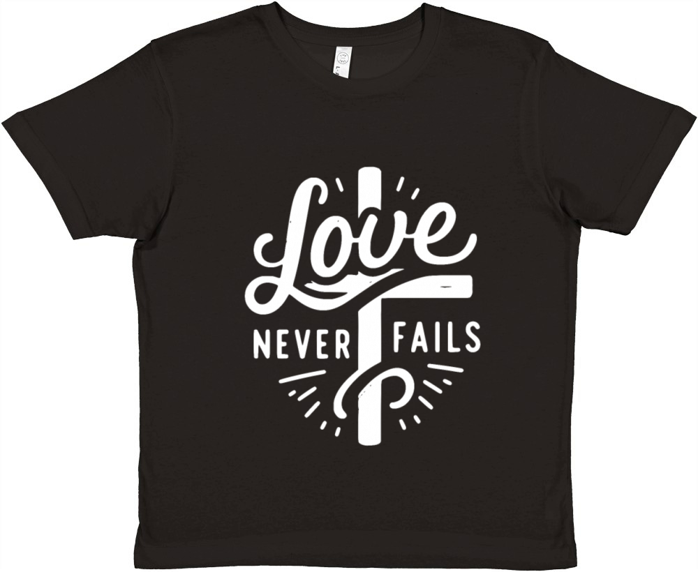 Love Never Fails Premium Kids Crewneck T-shirt
