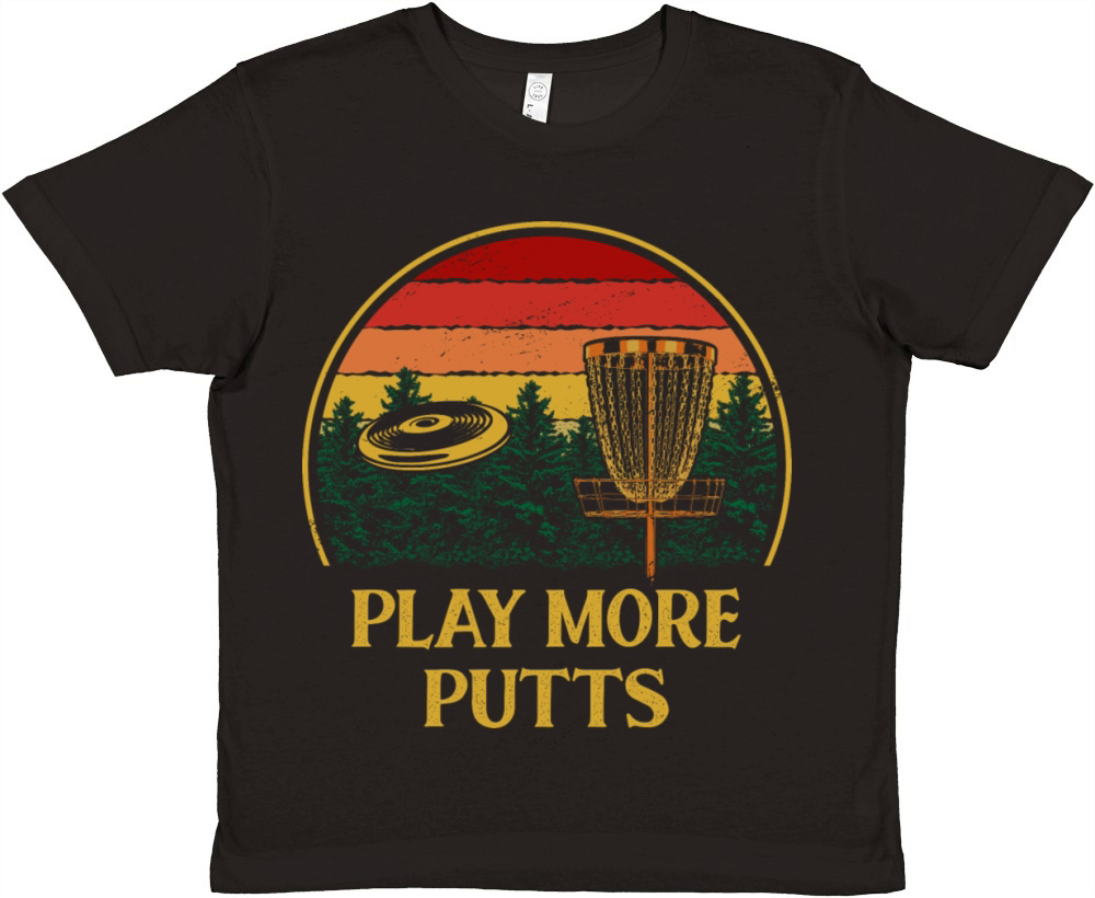 Play More Putts Disc Golf Sports Golfer Games Sayi Premium Kids Crewneck T-shirt
