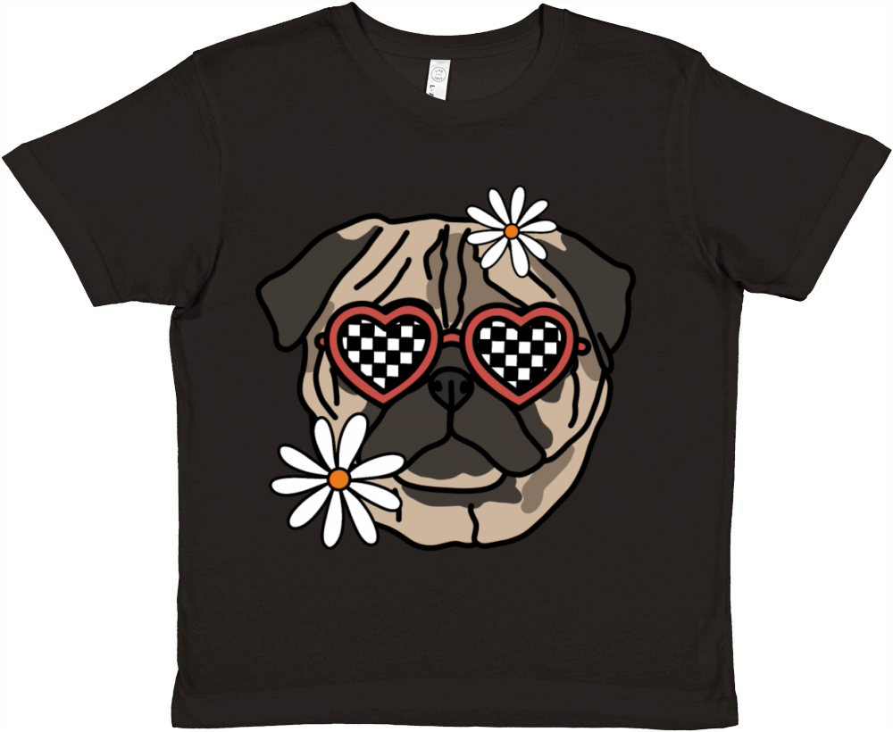 Pug retro Dog Premium Kids Crewneck T-shirt