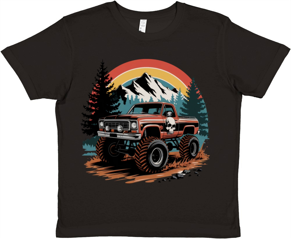 Retro 4X4 Off Road Rock Crawler Sunset Off Road Premium Kids Crewneck T-shirt