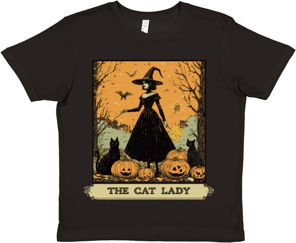 Vintage Halloween Witch with pumpkin Poster design Premium Kids Crewneck T-shirt