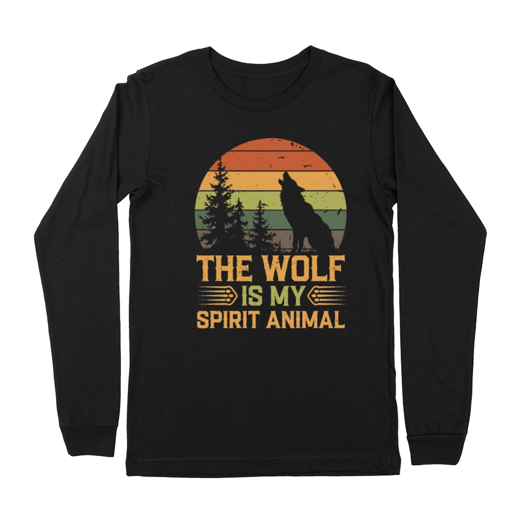 The Wolf Is My Spirit Animal Howling Wolf Premium Long Sleeve