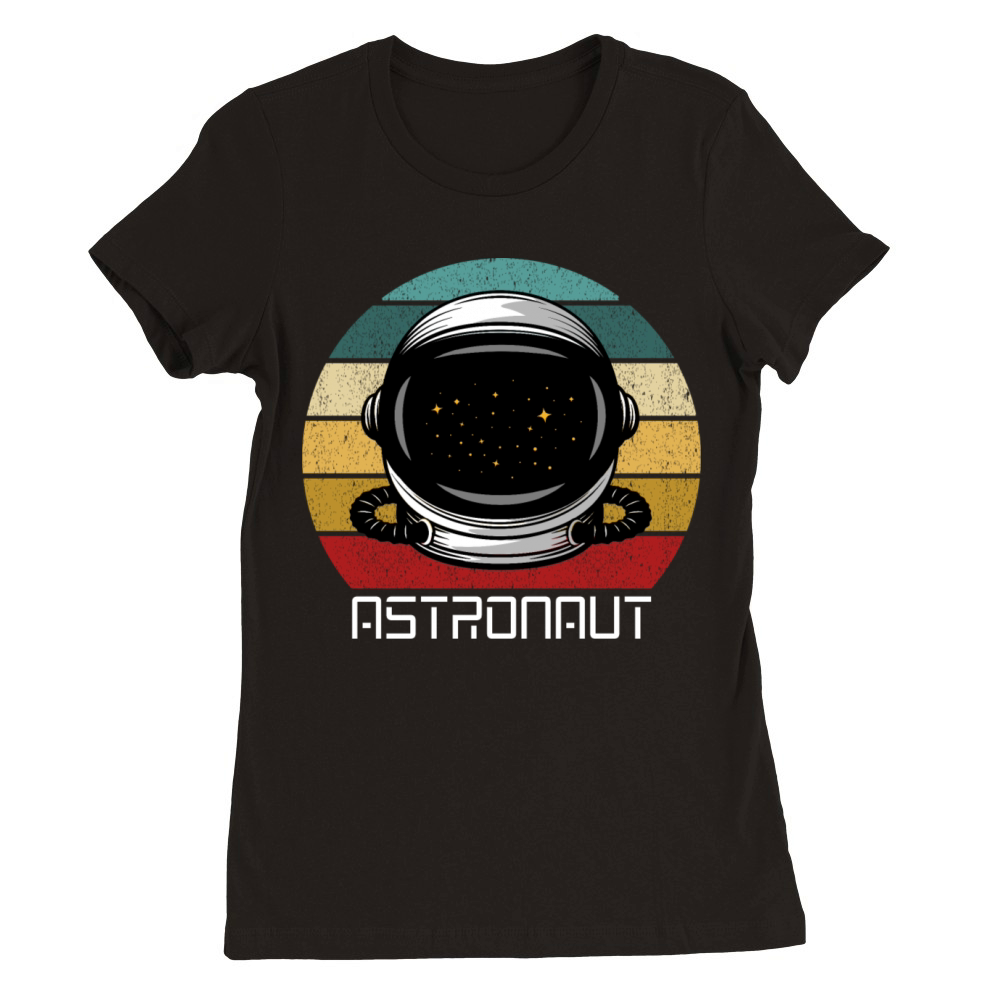 Astronaut Stargazers Space Lover Retro Vintage Premium Womens Crewneck T-shirt
