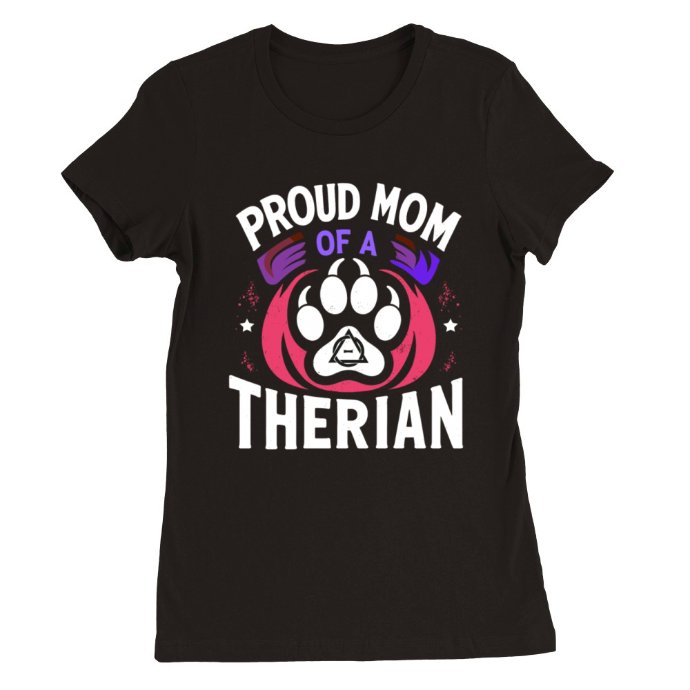 Proud Mom Of A Therian Furries Otherkin Nonhuman Premium Womens Crewneck T-shirt