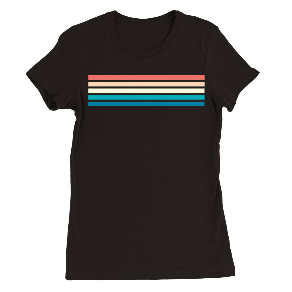 Retro stripe design with vintage vibe Premium Womens Crewneck T-shirt