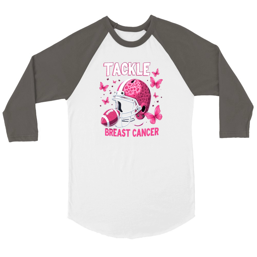 Breast Cancer Pink Awareness Design Unisex ¾ sleeve Raglan T-shirt
