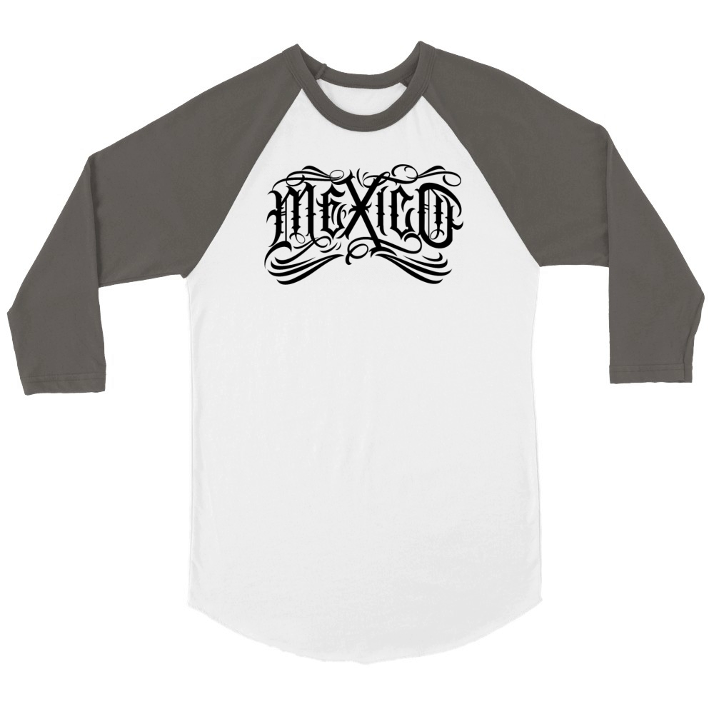 Mexico Chicano graphic Lettering Unisex ¾ sleeve Raglan T-shirt