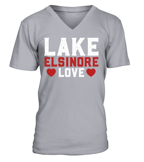 LAKE ELSINORE LOVE California Fan Lake Elsinore V-Neck T-shirt