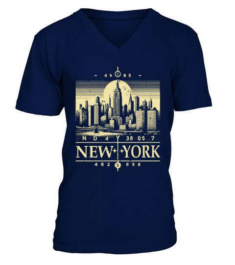 Retro New York City Vintage NY Graphic Tee V-Neck T-shirt