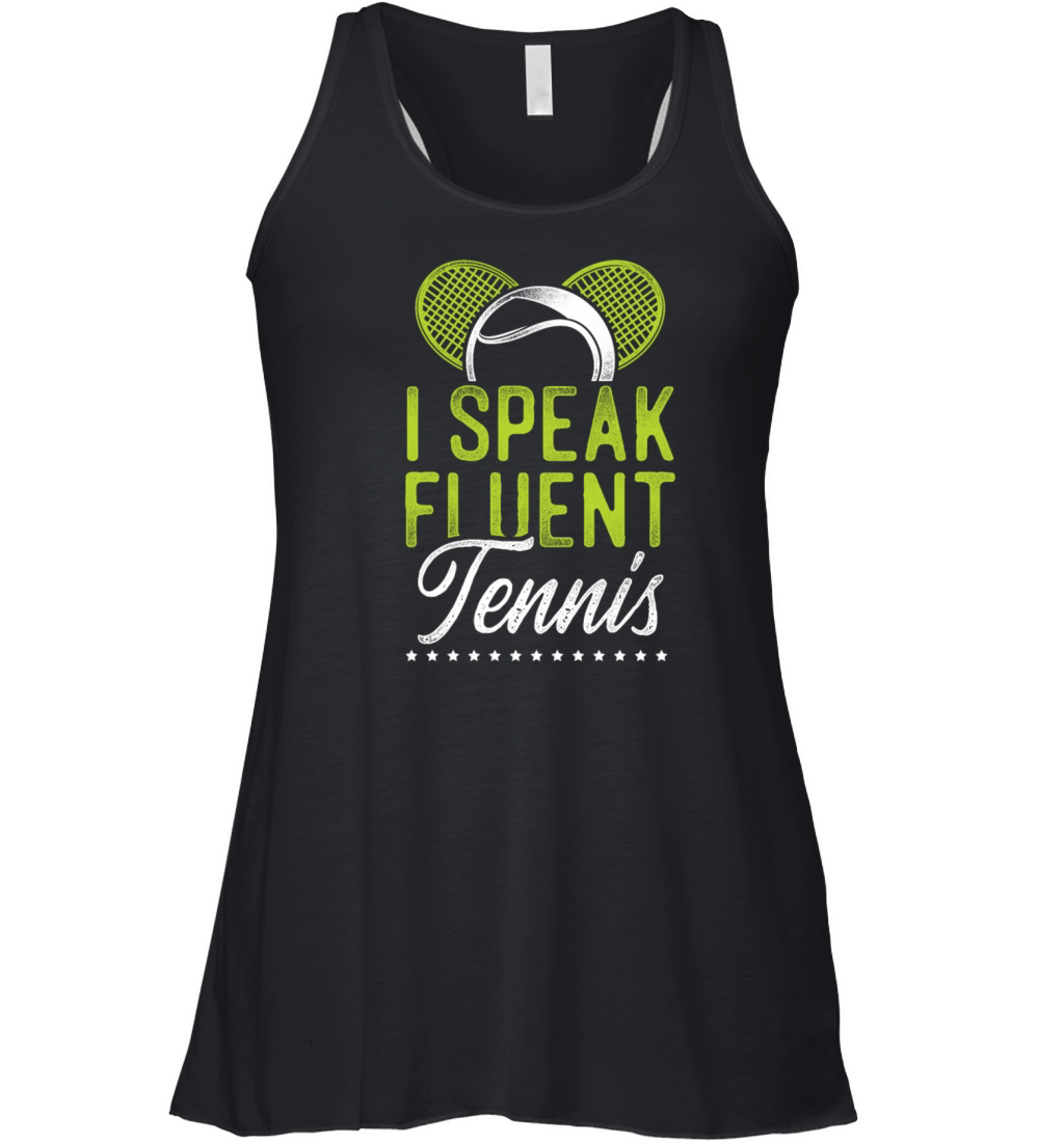 Funny Tennis Player Racket I Speak Women's Flowy Tank Top