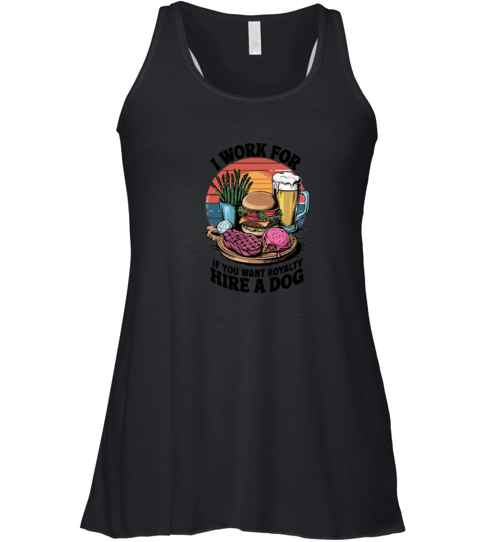 Vintage Steak and Burger T Shirt Graphic Women's Flowy Tank Top