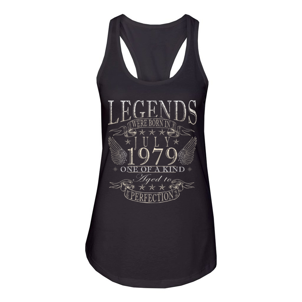 45th birthday 45 years July 1979 Women's Racerback Tank