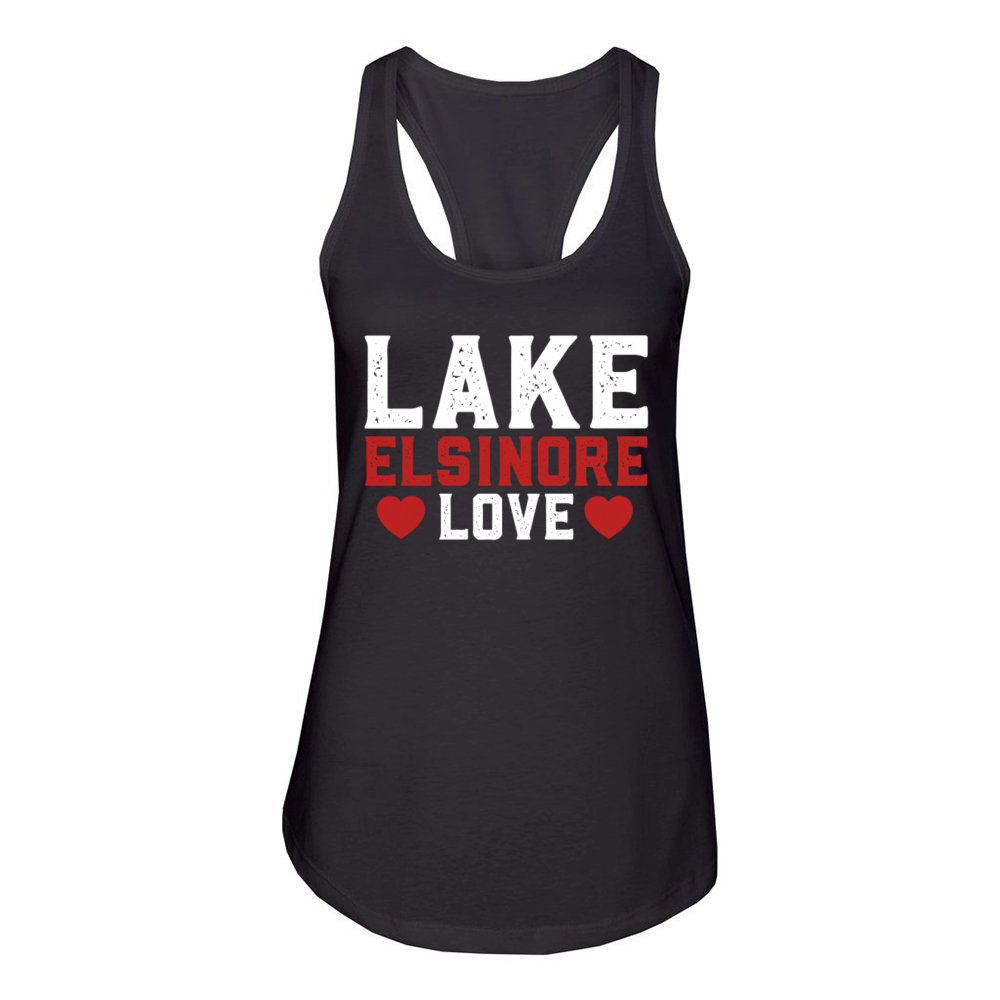 LAKE ELSINORE LOVE California Fan Lake Elsinore Women's Racerback Tank