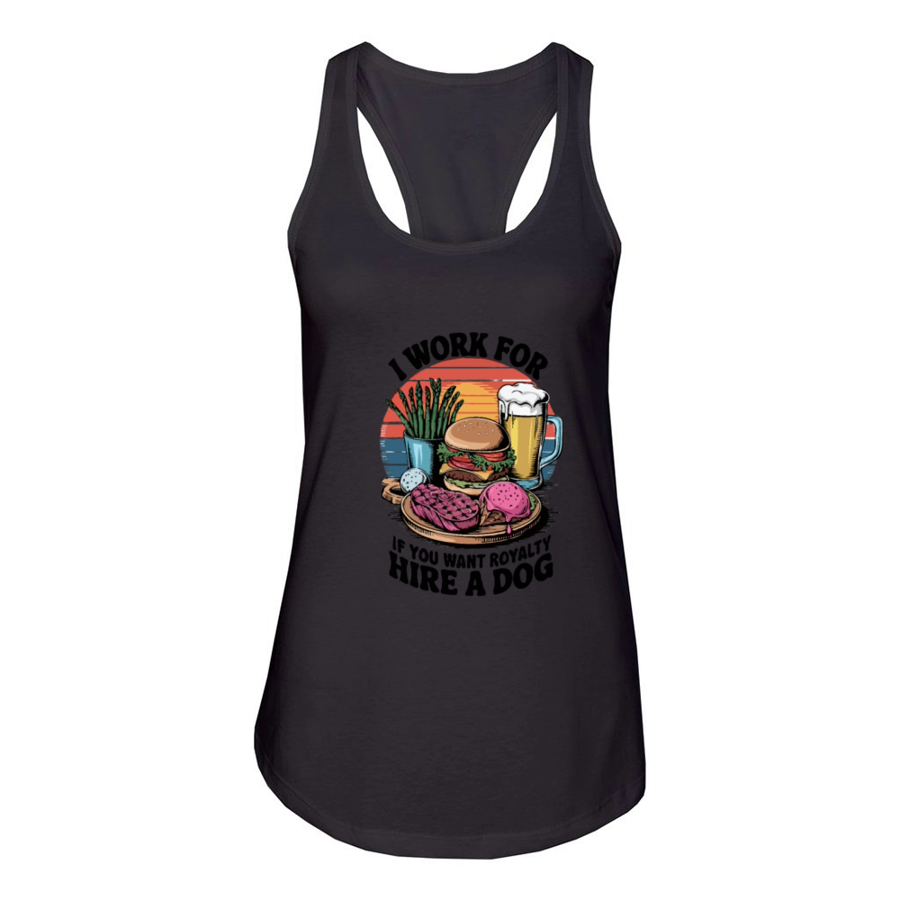 Vintage Steak and Burger T Shirt Graphic Women's Racerback Tank