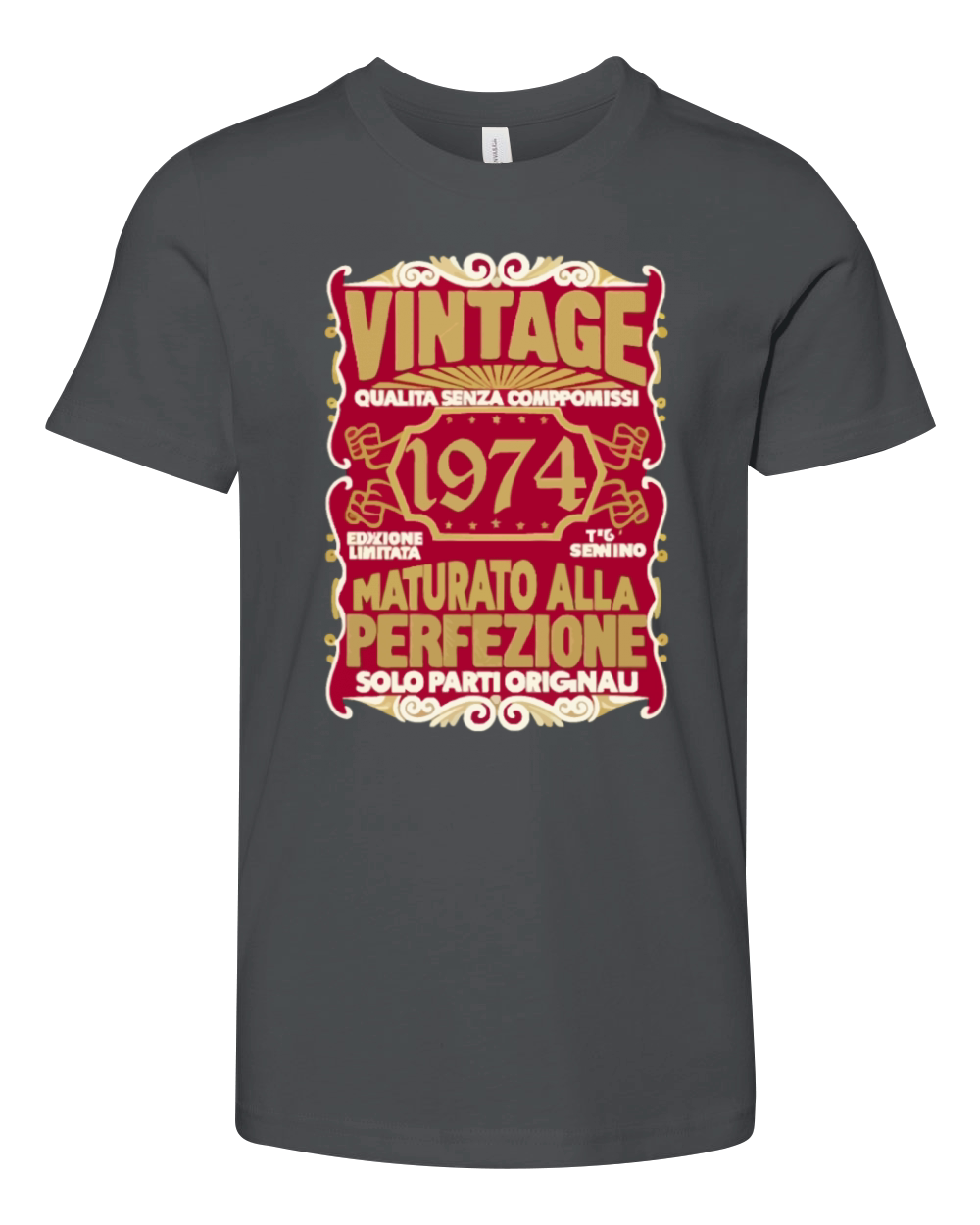50 Compleanno 50 Uomo Anni Retro Vintage 1974 Reg Youth Unisex Jersey Tee