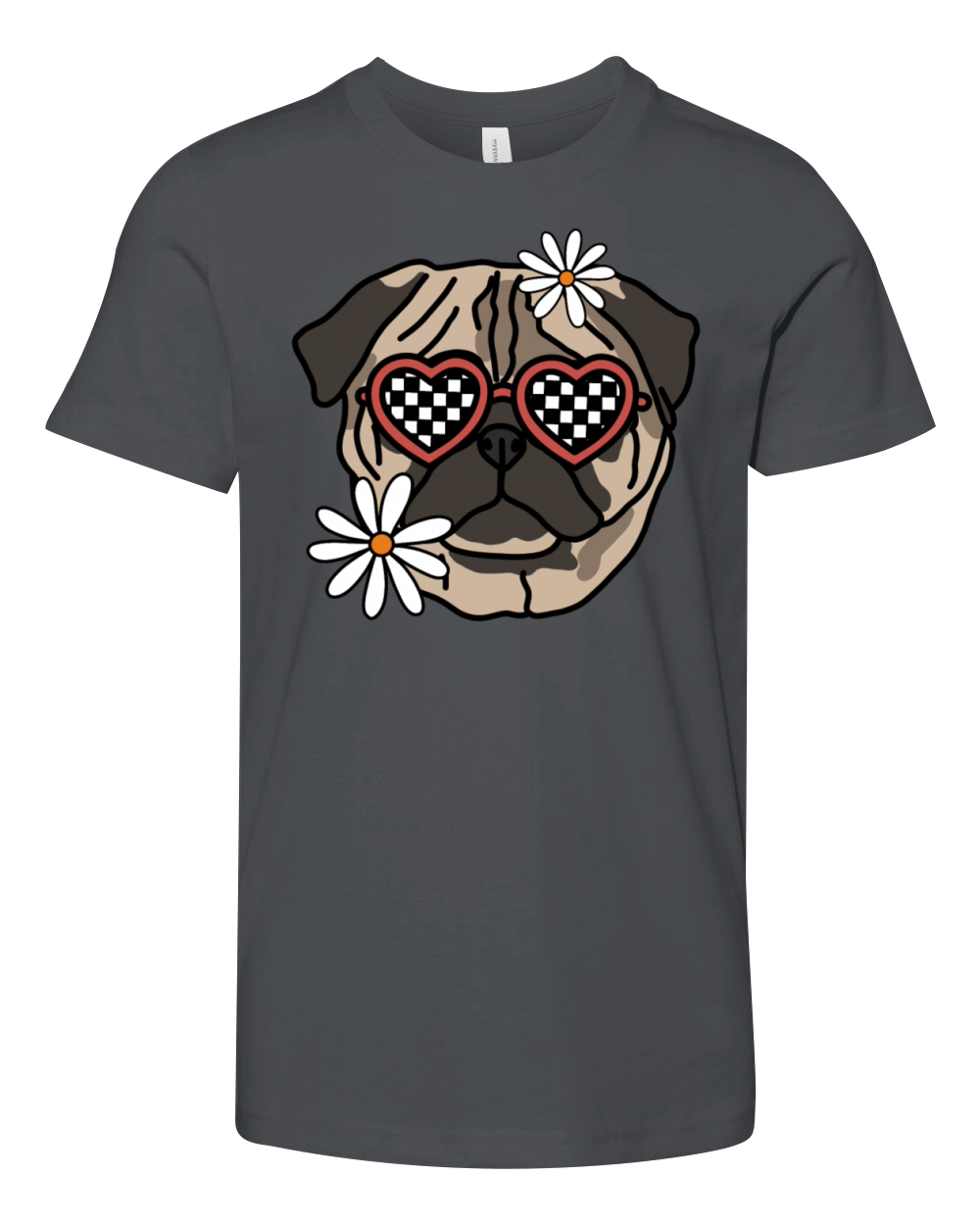 Pug retro Dog Youth Unisex Jersey Tee