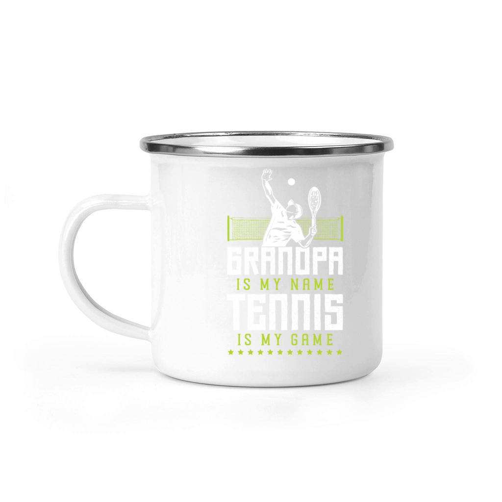 Funny Tennis Player Racket Grandpa Camping Mug