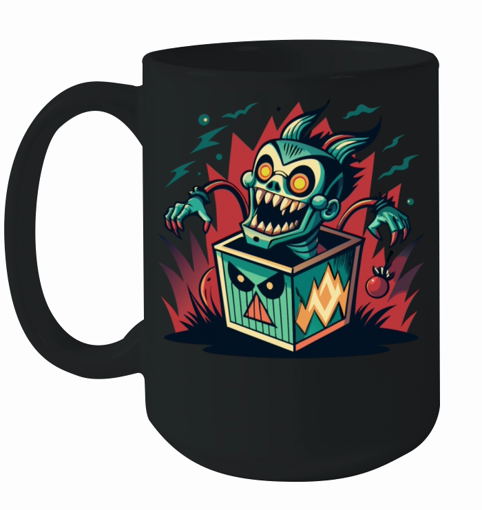 Monster Jack-in-the-Box - Retro Horror Fun Ceramic Mug