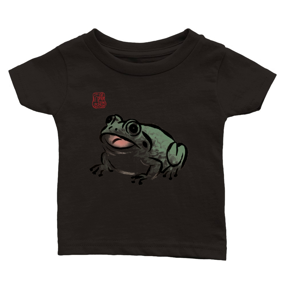 Grumpy Frog Illustration - Funny Animal Art Classic Baby Crewneck T-shirt