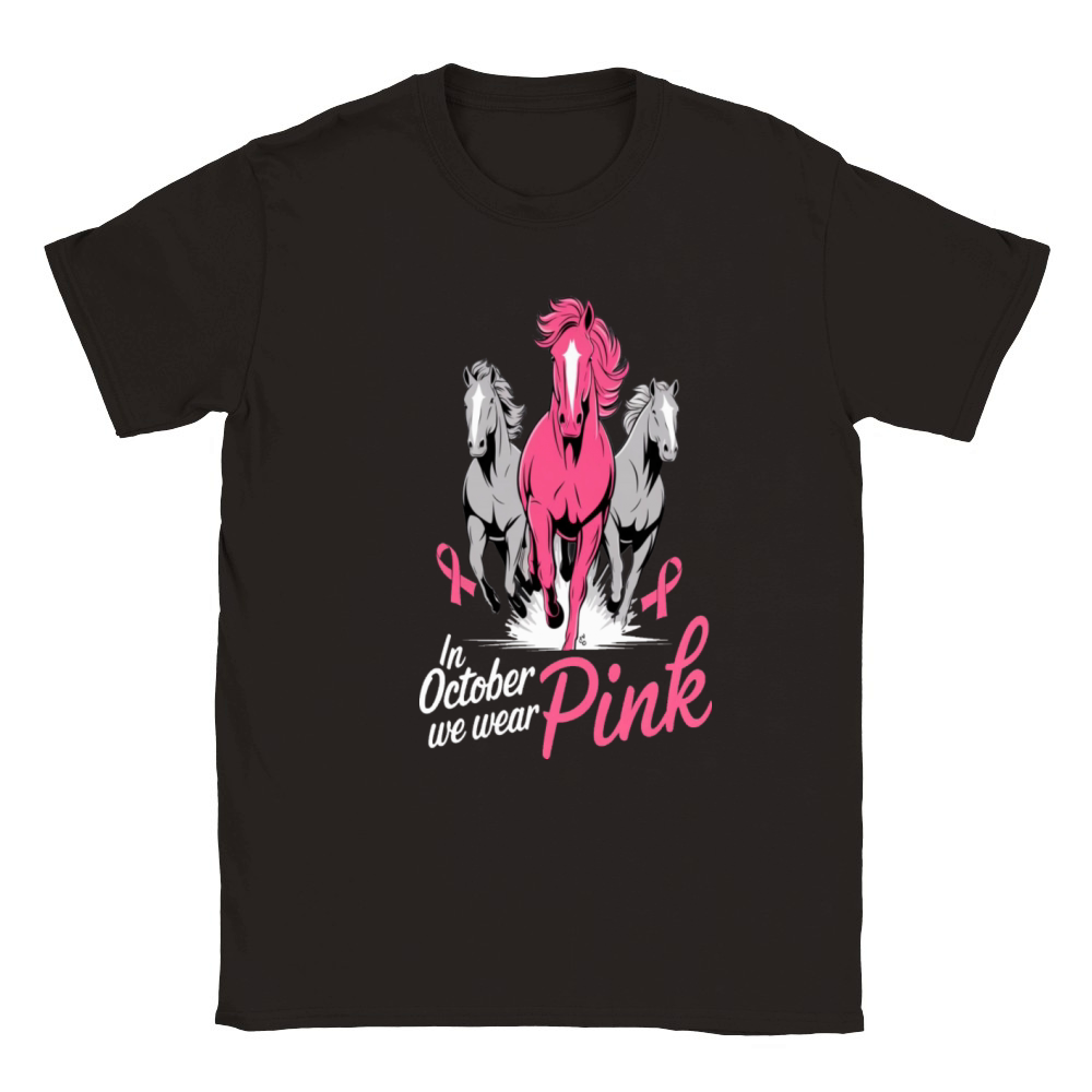 In October We Wear Pink Horses Classic Kids Crewneck T-shirt