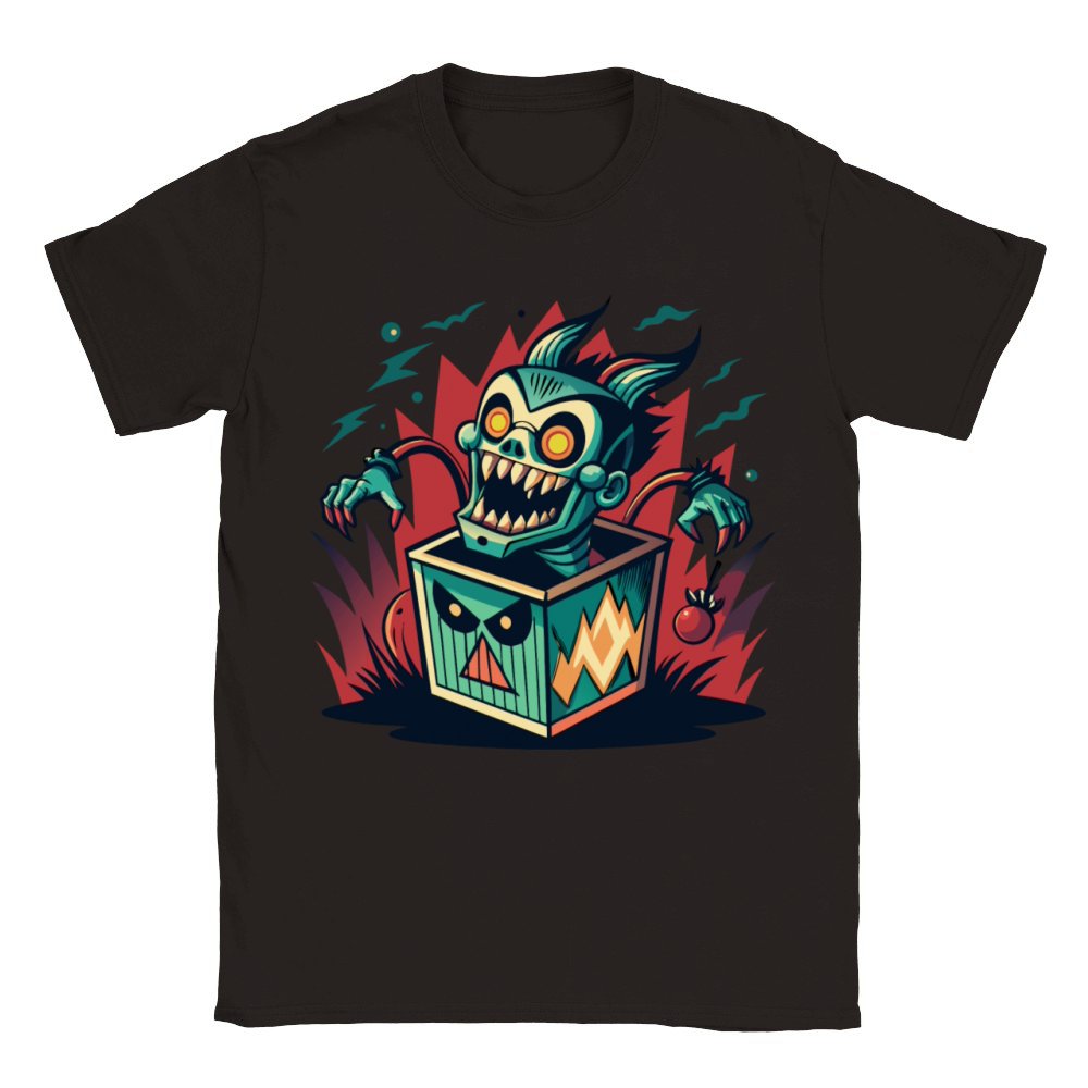 Monster Jack-in-the-Box - Retro Horror Fun Classic Kids Crewneck T-shirt
