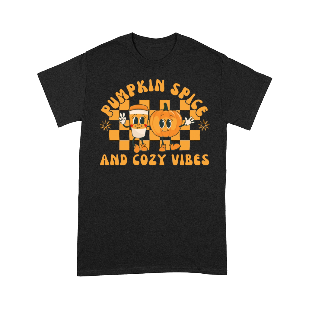 Pumpkin Spice and Cozy Vibes Retro Fall Design Comfort T-shirt