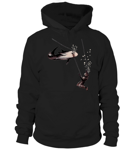 Shark Attack on a Vintage Helmet Diving Diver URM Hoodie Unisex