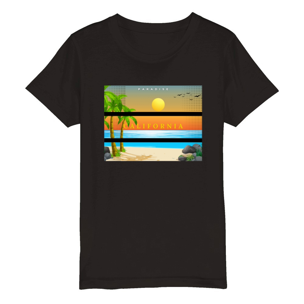 California Beach Organic Kids Crewneck T-shirt
