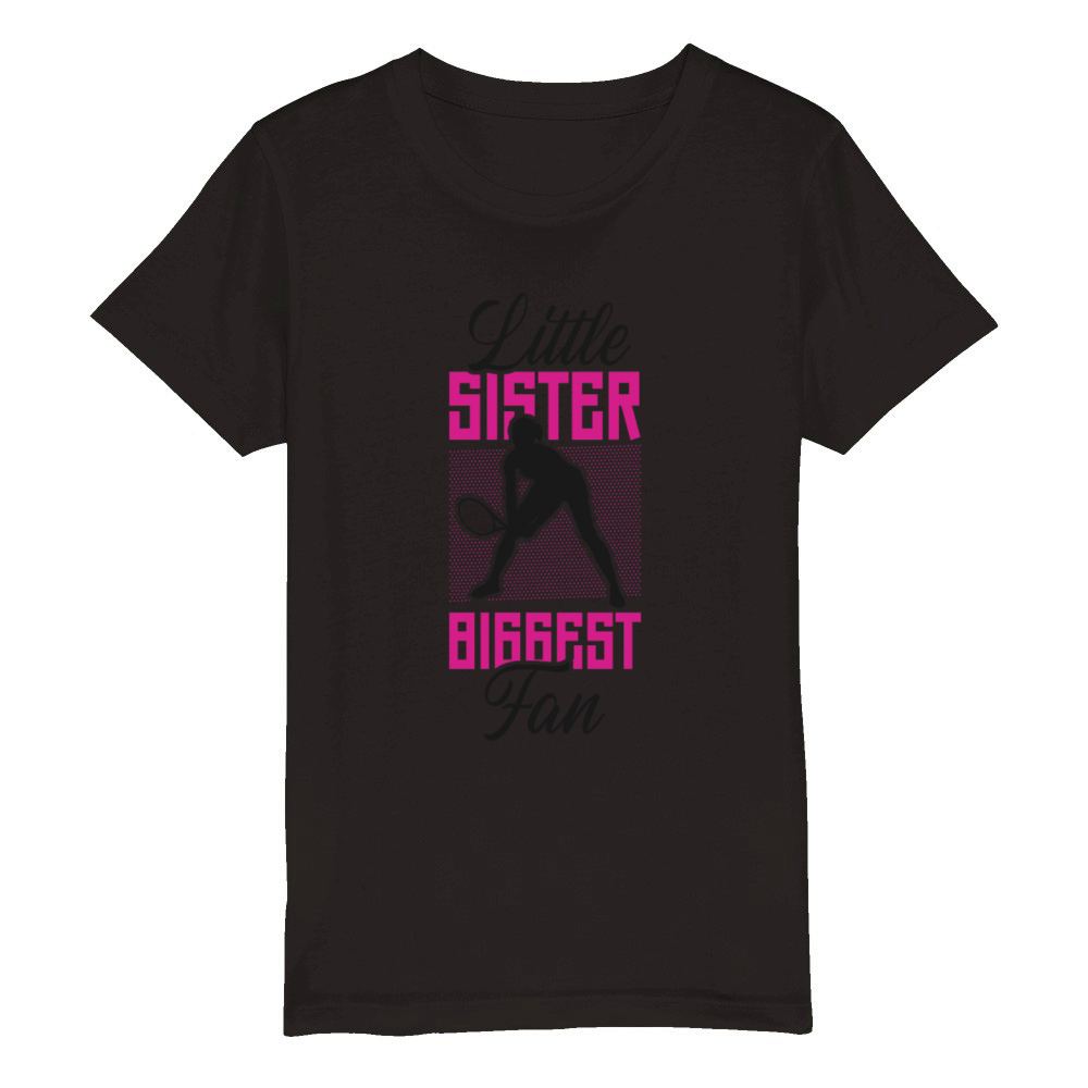 Funny Tennis Player Racket Sister Organic Kids Crewneck T-shirt