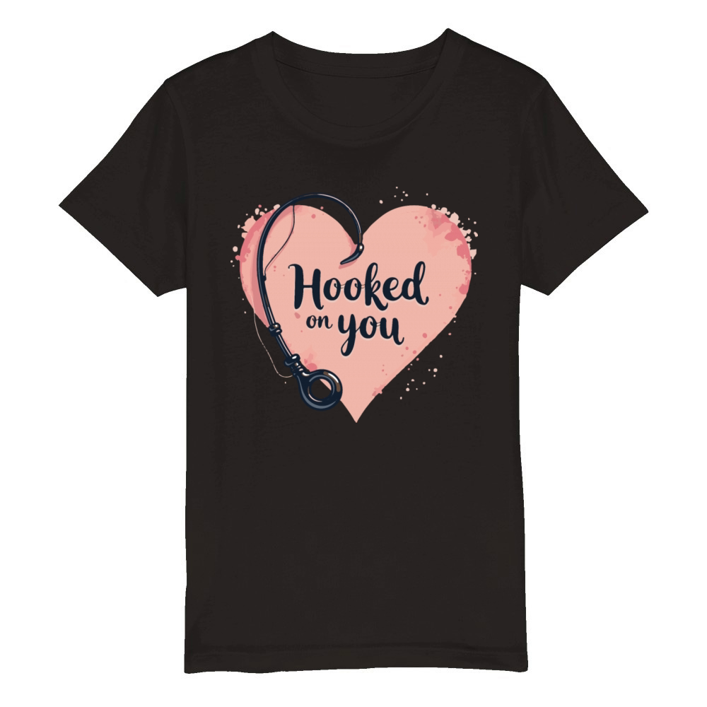 Hooked on You - Fly Fishing Organic Kids Crewneck T-shirt