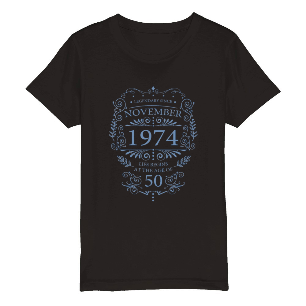 Legendary since 1974 50th birthday vintage look Organic Kids Crewneck T-shirt
