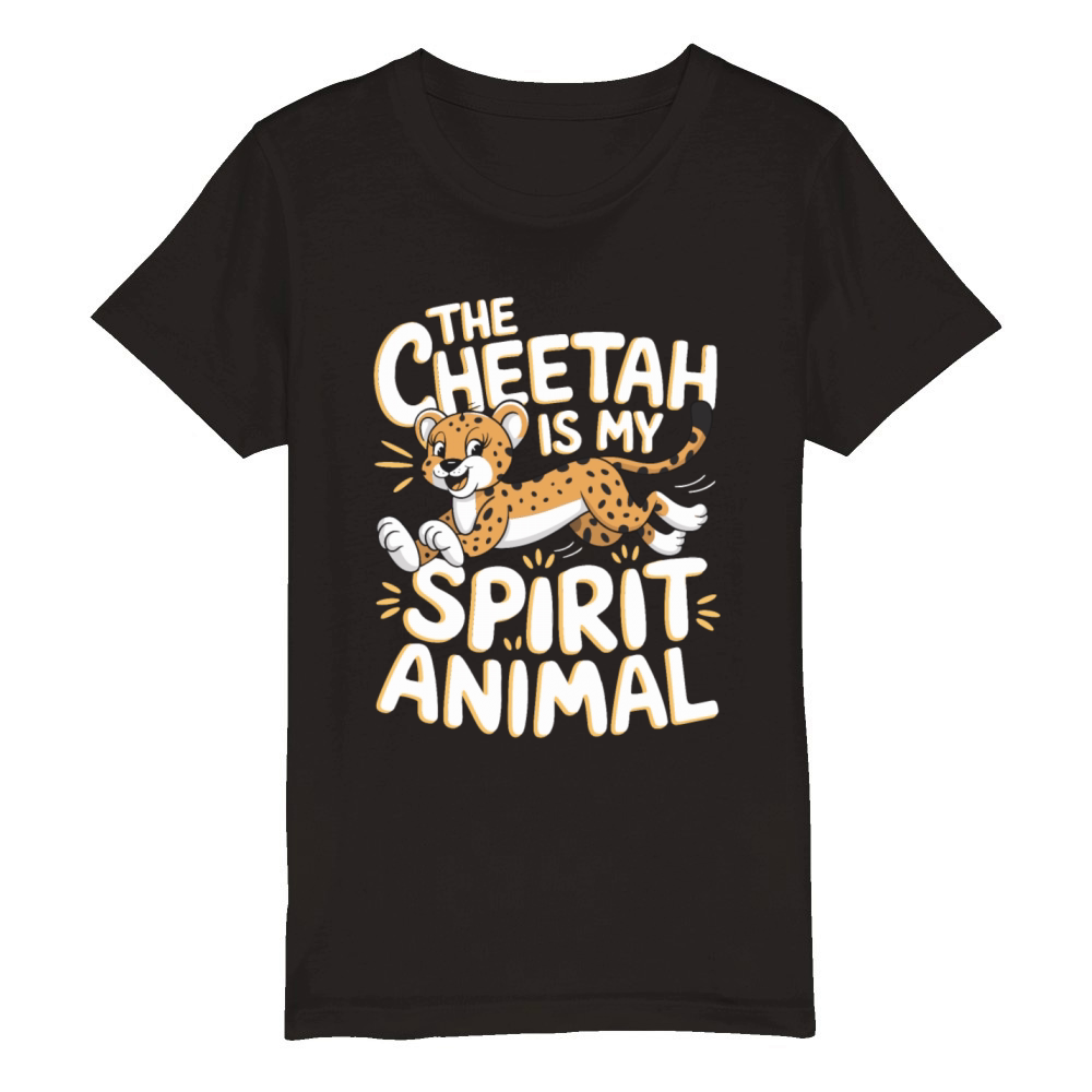 The Cheetah Is My Spirit Animal Organic Kids Crewneck T-shirt