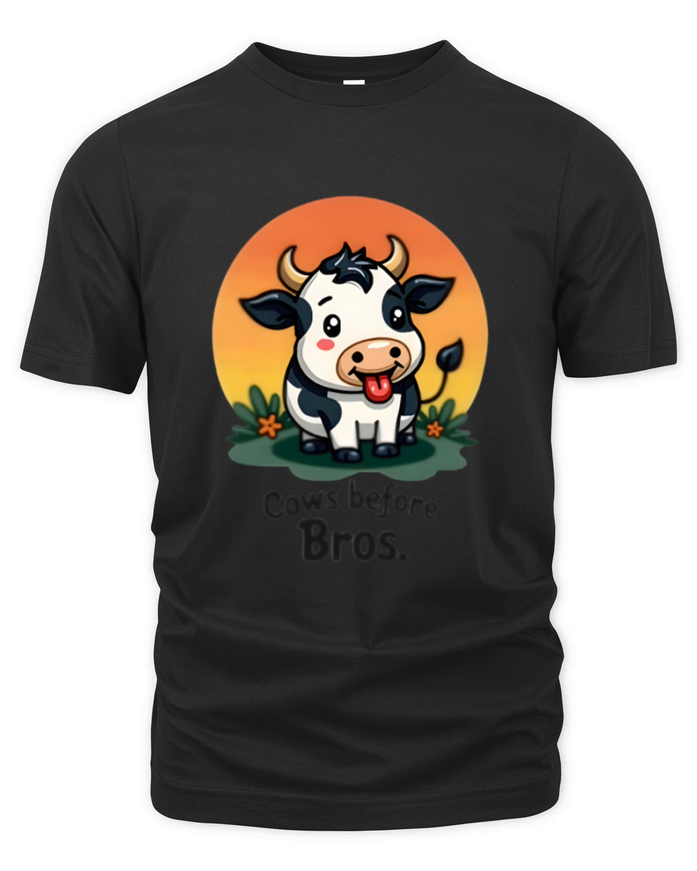 Cows Before Brows Funny Quote Organic Unisex T-shirt
