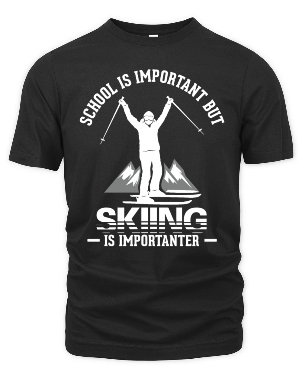 Ski Vintage Slogan Funny Skier Organic Unisex T-shirt