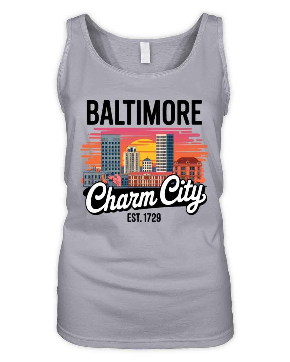 Baltimore Charm City Skyline Organic Women's Tank Top