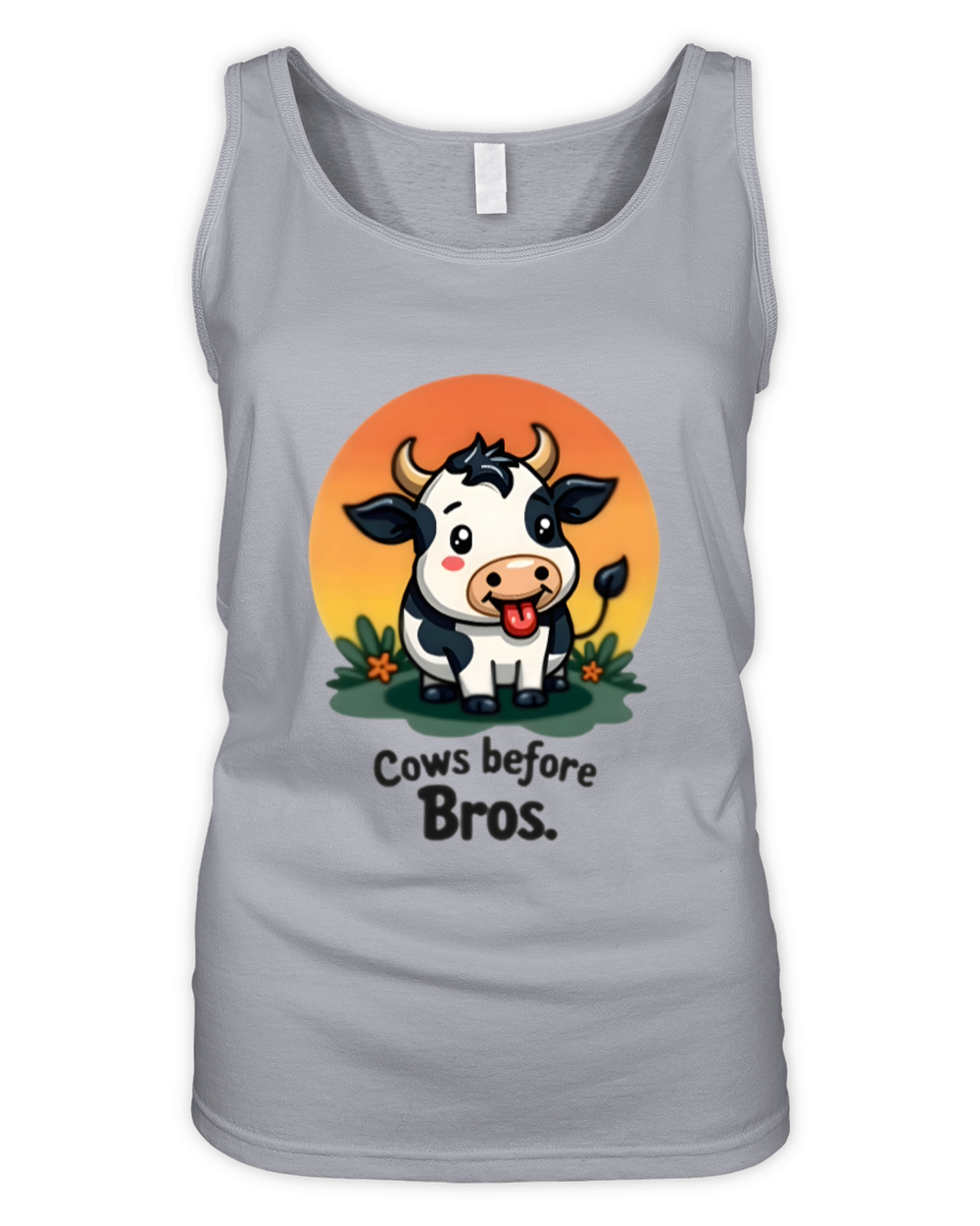 Cows Before Brows Funny Quote Organic Women's Tank Top