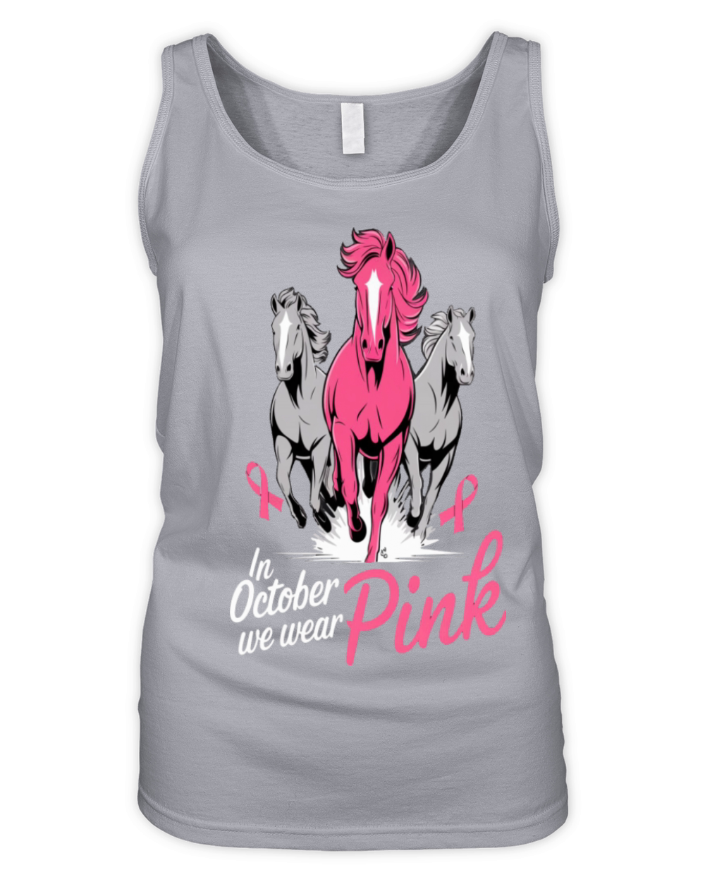 In October We Wear Pink Horses Organic Women's Tank Top