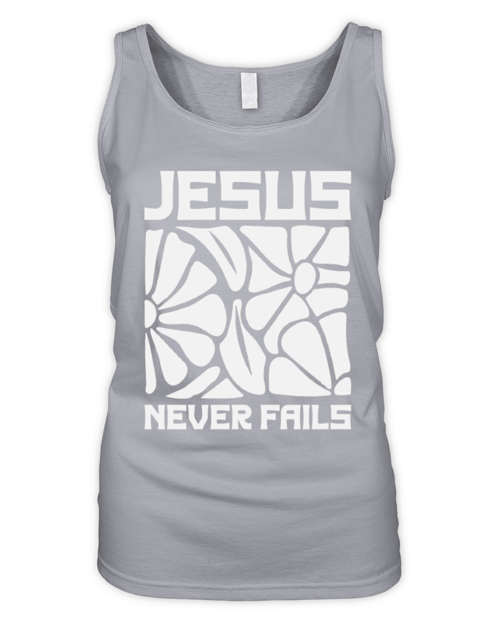 Jesus Never Fails - Christian Quote Organic Women's Tank Top