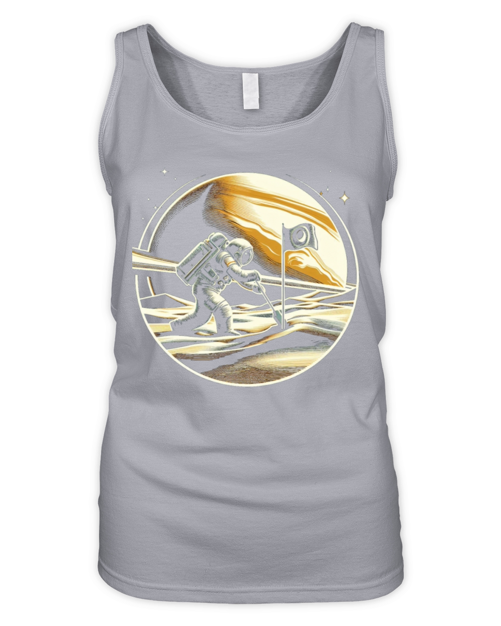 Retro Astronaut on Planet Space Adventure 5 Organic Women's Tank Top