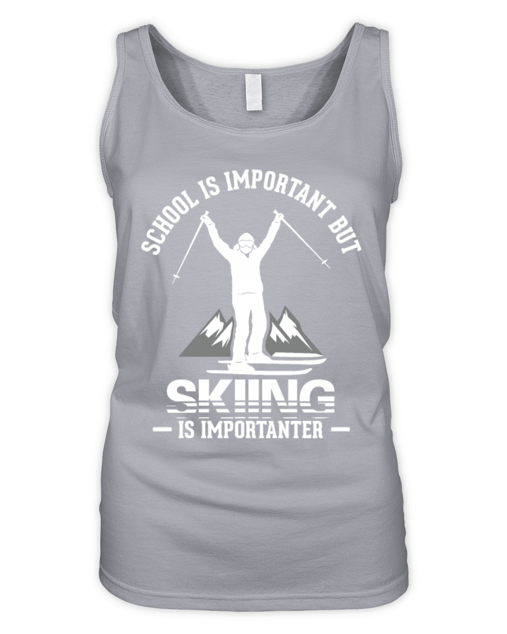 Ski Vintage Slogan Funny Skier Organic Women's Tank Top