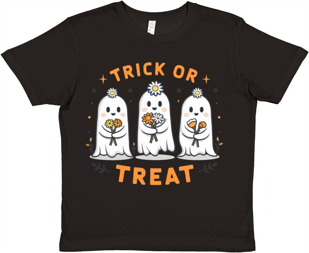 3 Ghosts Cute Halloween Trick or Treat Premium Kids Crewneck T-shirt