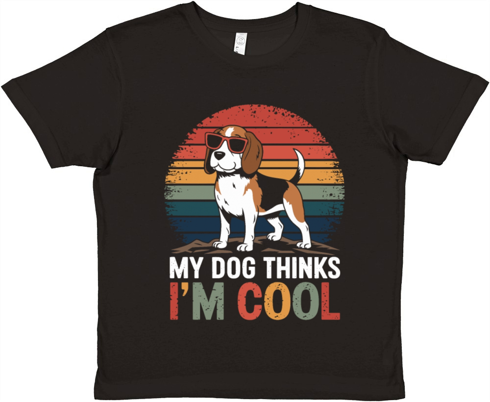 Beagle My Dog Thinks Im Cool Premium Kids Crewneck T-shirt