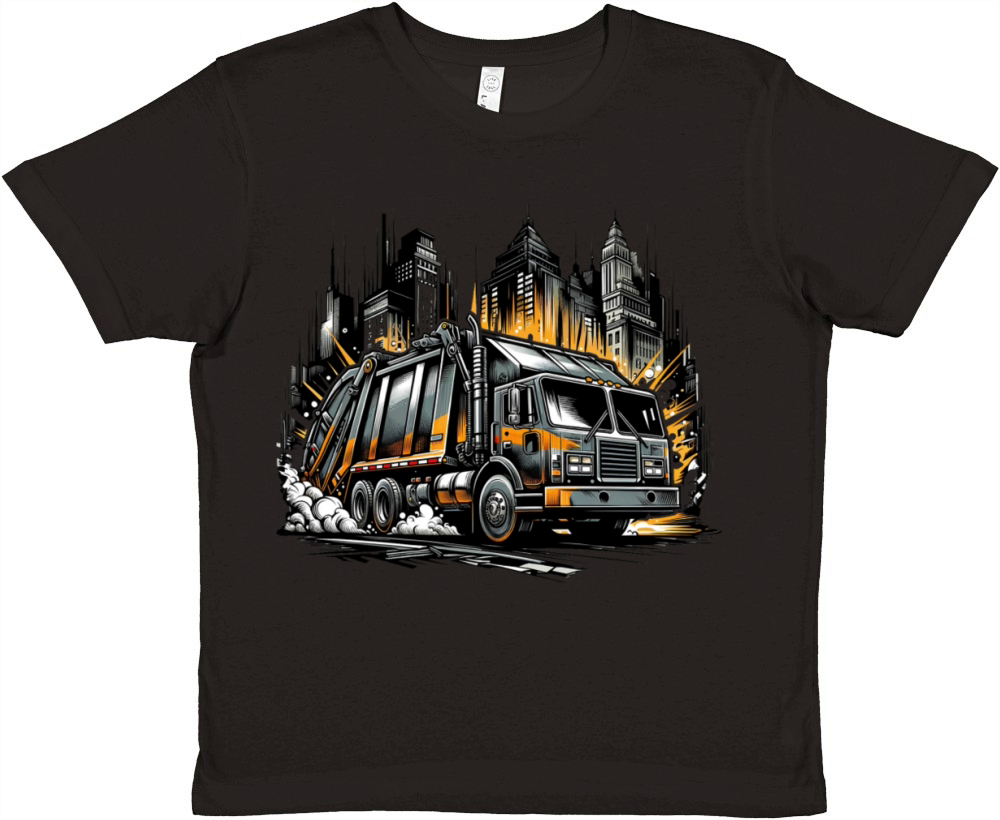 Cool City Garbage Truck Vintage City Waste Recycle Premium Kids Crewneck T-shirt