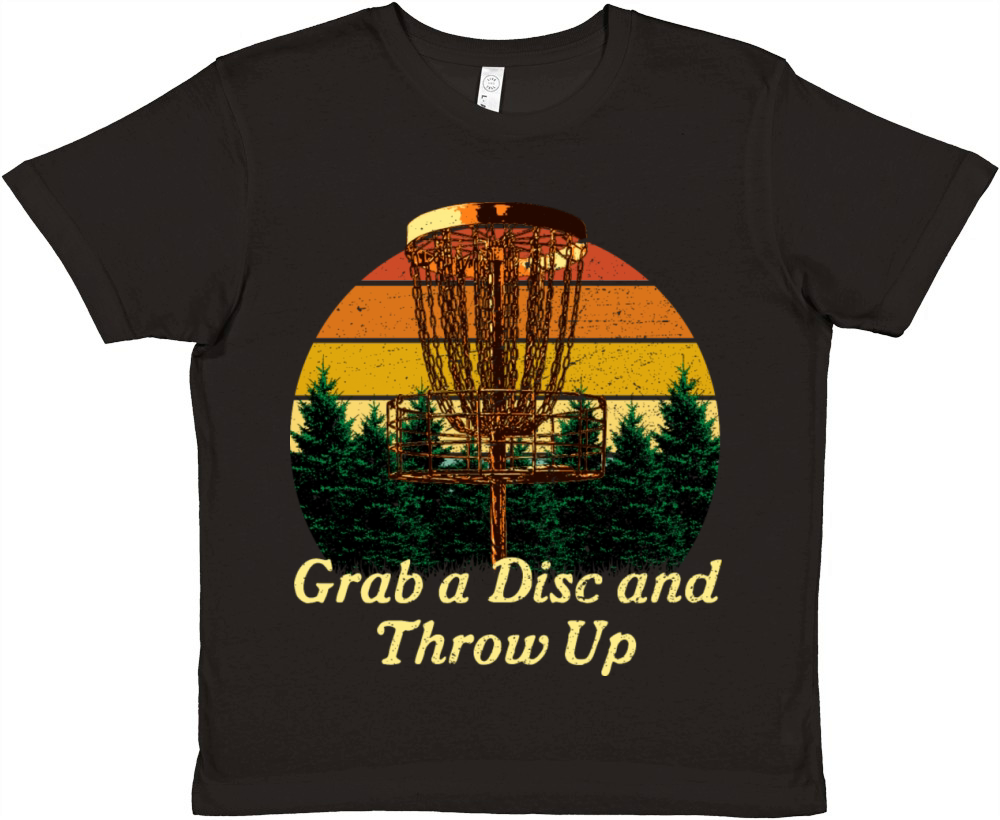 Grab a Disc and Throw Up Disc Golf Hobby Golfer Ac Premium Kids Crewneck T-shirt