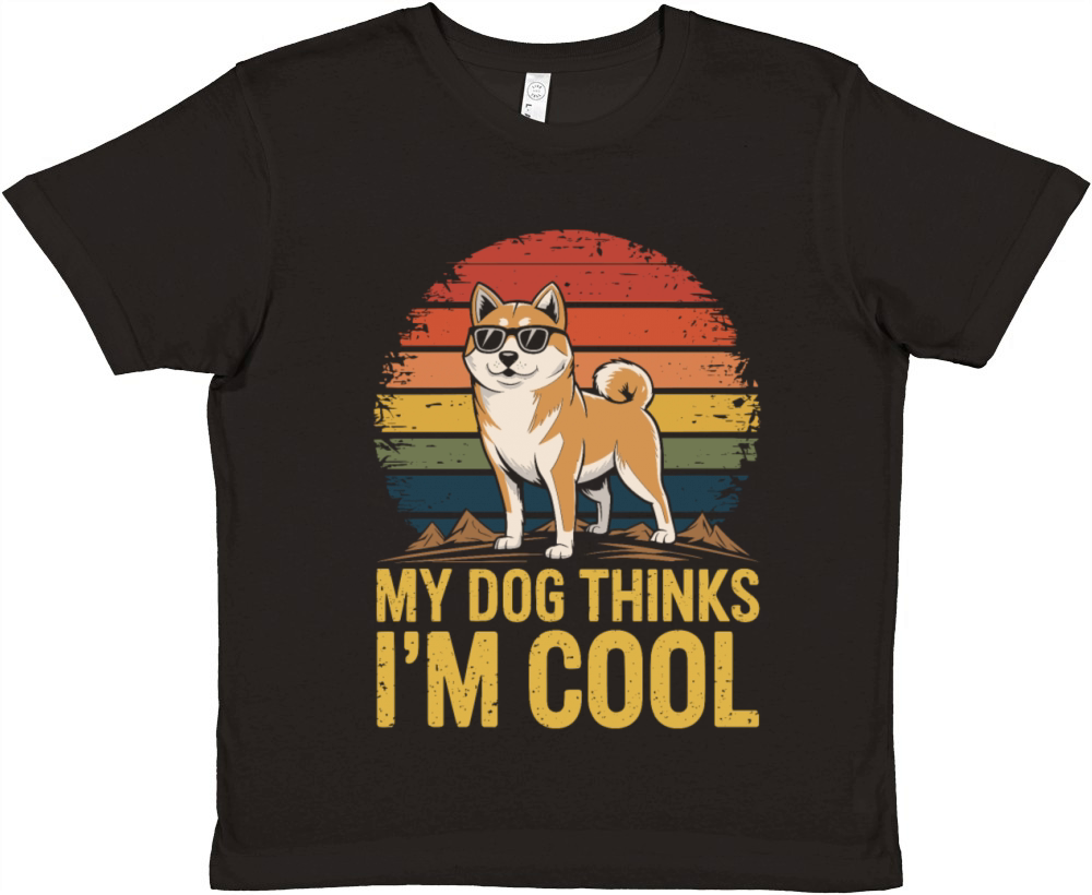 Shiba Inu My Dog Thinks Im Cool Premium Kids Crewneck T-shirt